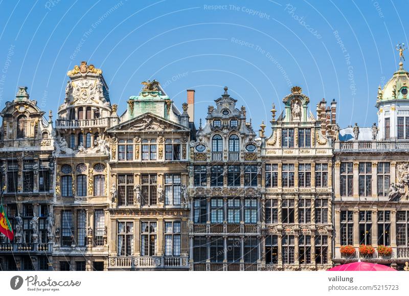 Der schöne Grand Place in Brüssel, Belgien Europa Europäer flämisch gotisch Antiquität architektonisch Architektur Kunst Gebäude Großstadt Kultur