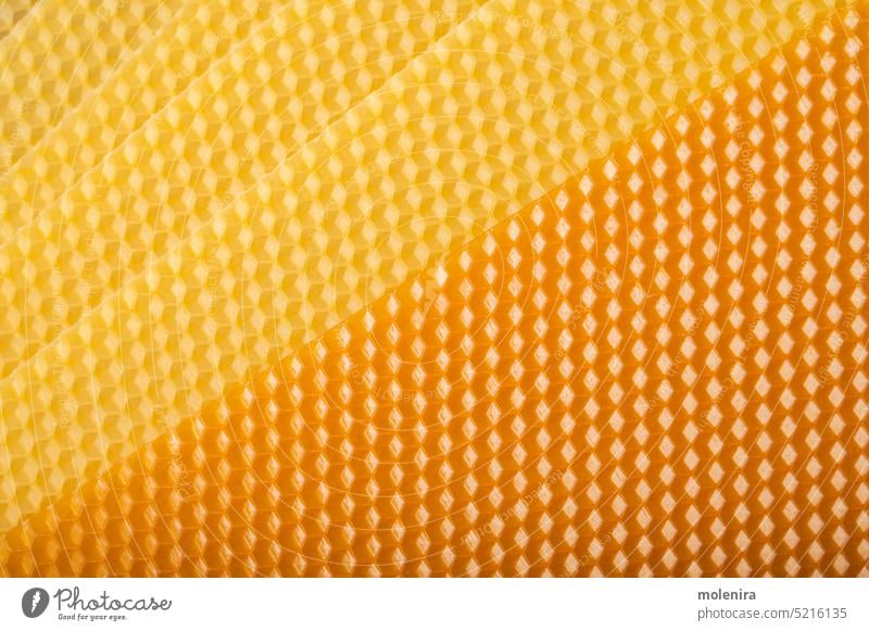 Bienenwachs-Wabenplatte Hintergrund Kerze Material Wachs Schot abschließen Zelle gelb Liebling Bienenstock Textur Oberfläche Muster Natur