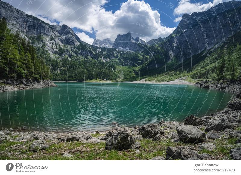 Oberer Gosausee und Dachsteingebirge, Österreich, Europa See Berge Natur Landschaft reisen Alpen Wasser Ansicht Tourismus Reflexion & Spiegelung im Freien