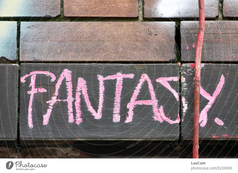 Fantasie macht das Stadtbild bunter Fantasy Phantasie Vorstellungskraft träumen Traum Träume Graffiti Vorstellungsvermögen Einbildungskraft Hauswand Wort
