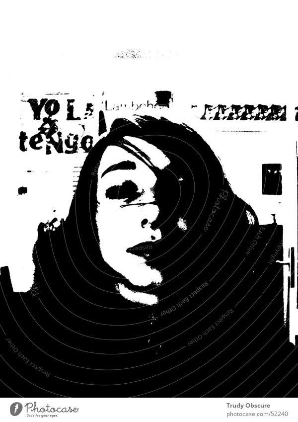 Yo La Tengo Frau Mädchen Poster Griff Musik Kontrast Bild Mensch Auge Tür