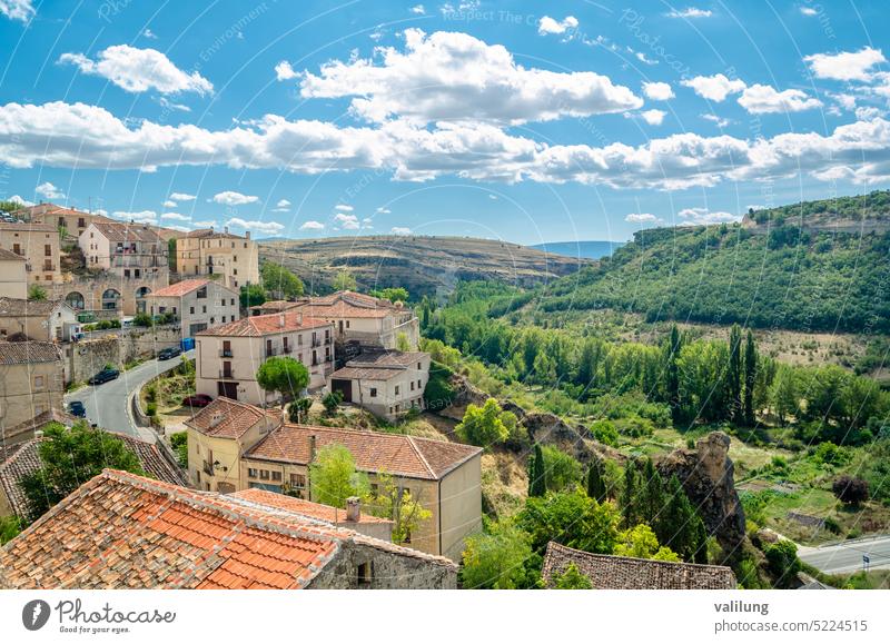 Blick auf das mittelalterliche Dorf Sepulveda, Kastilien und Leon, Spanien Kastilien-Leon kastilisch und leonisch kastilien und leon Europa Europäer Segovia