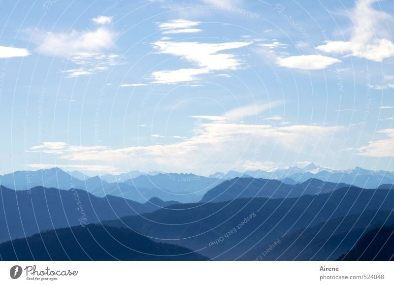 Zwei-Gipfel-Tour | unverbaubarer Bergblick Natur Himmel Wolken Schönes Wetter Alpen Berge u. Gebirge Blick frei oben blau weiß Fernweh ästhetisch schön Ferne