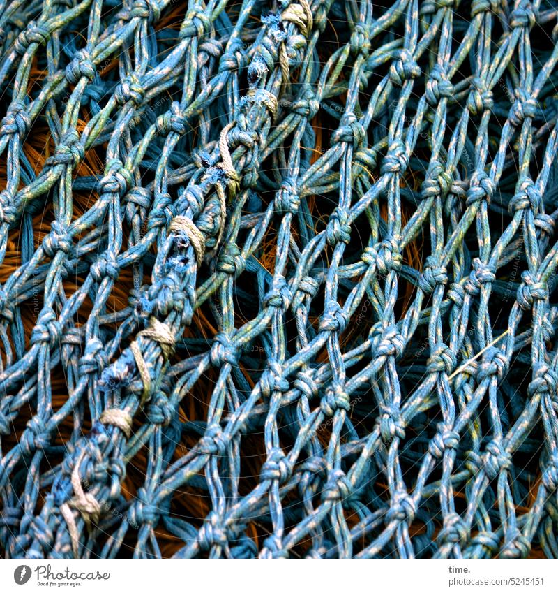 Sammlung | Knoten maritim Netz Textil Kunststoff Gewebe Fischfang Fischwirtschaft Fischerei Fangnetz Fischernetz Fischereiwirtschaft Strukturen & Formen Muster