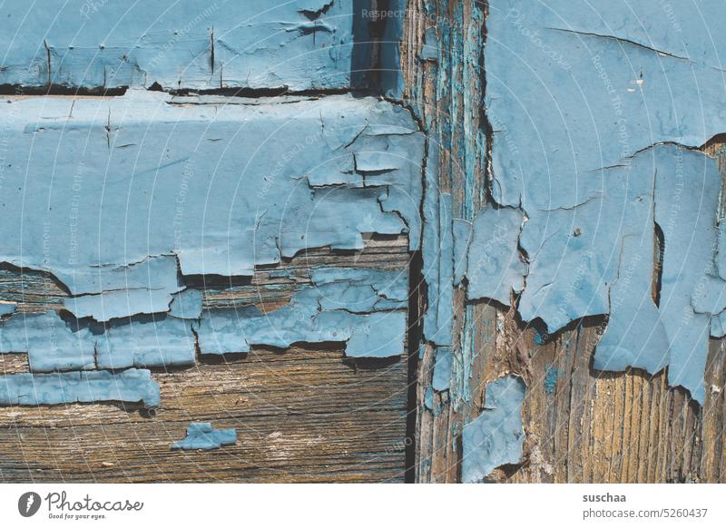 abblätternde farbe alt Tür Holztür marode Farbe Anstrich blau Lack Strukturen & Formen Detailaufnahme Verfall Vergänglichkeit kaputt Wandel & Veränderung