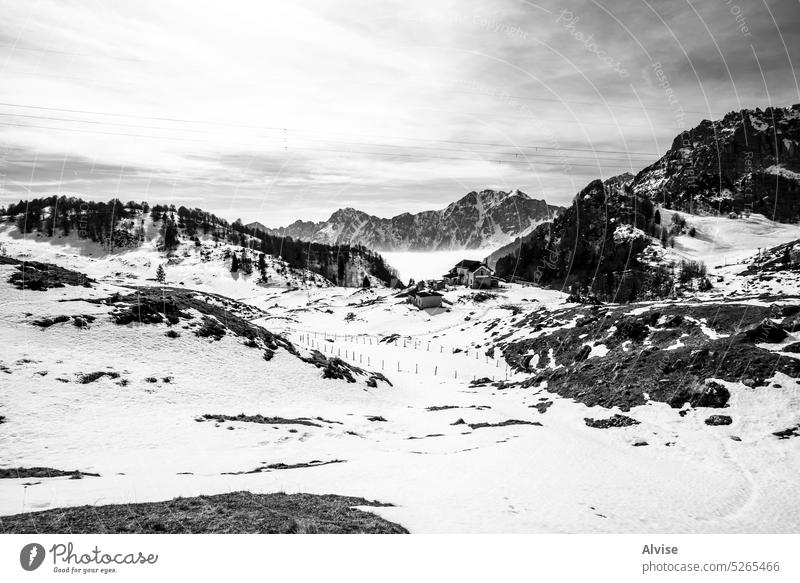2023 02 18 Campogrosso verschneite Landschaft 4 Panorama Italien Ansicht alpin Alpen Veneto Europa Natur Tourismus im Freien Berge u. Gebirge reisen wandern