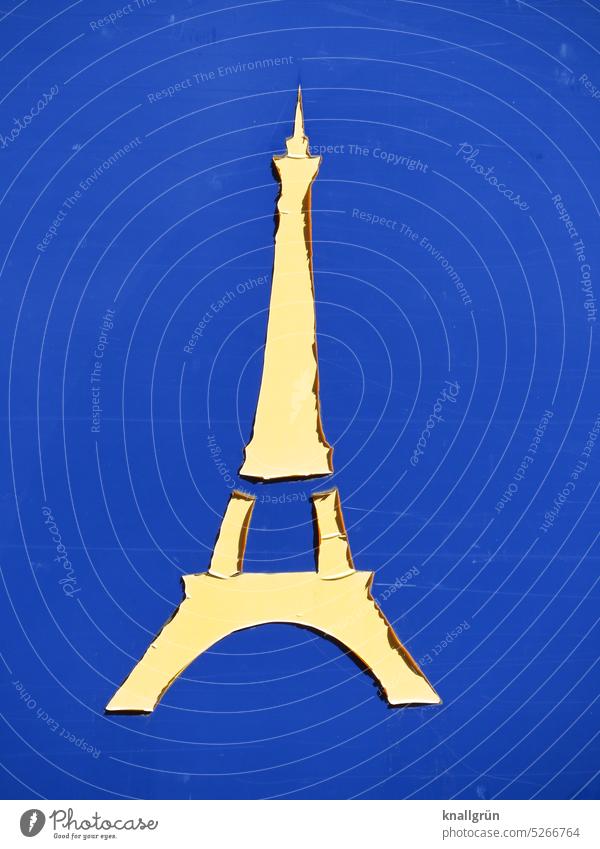 Eiffelturm Sehenswürdigkeit Frankreich Wahrzeichen stilisiert Silhouette Aufkleber Turm Hauptstadt Tourismus Sightseeing Paris Bauwerk Farbfoto historisch