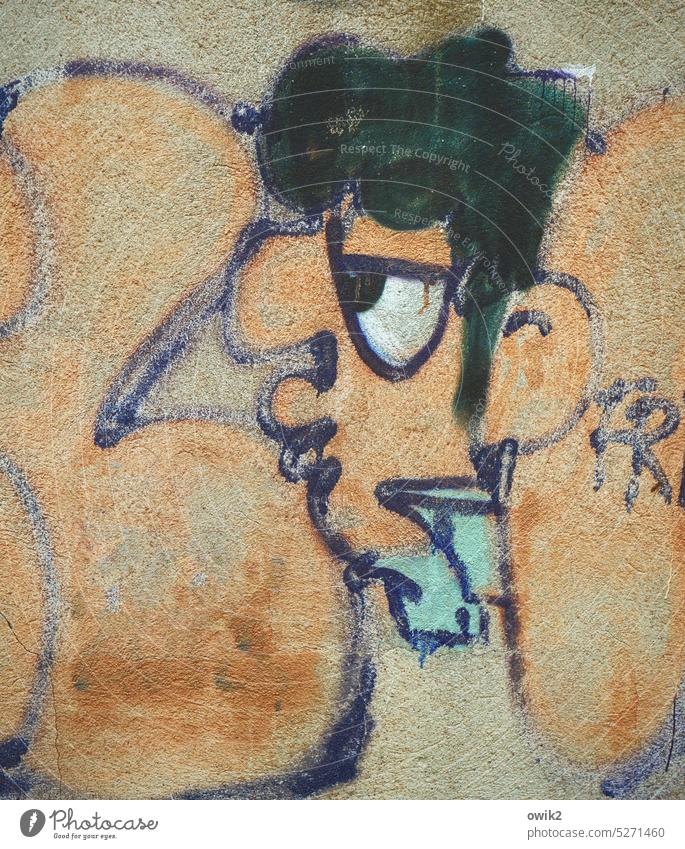 Faktotum Kopf Gesicht Comicfigur Kreativität Graffiti Augen Mund Straßenkunst skurril Mensch maskulin Farbfoto Kunst Gemälde Erwachsene Jugendliche Mann 1