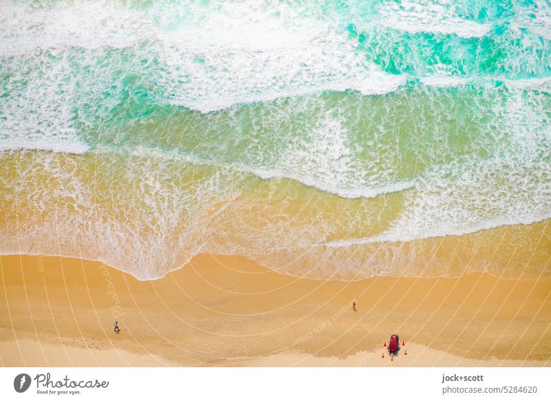 Pazifik, Strand und Brandung Wellen Natur Meer Vogelperspektive Hintergrundbild Gischt Wellengang Pazifikstrand Gold Coast Panorama (Aussicht) Klima