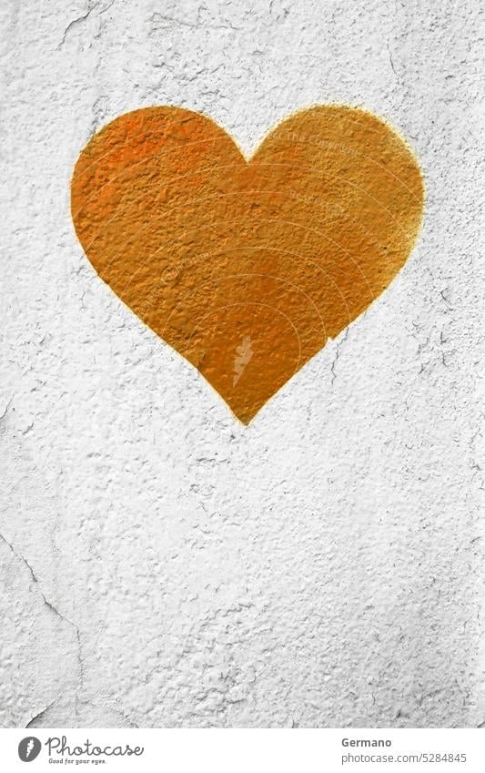 Orange urban Heart orange rostig abstrakt Kunst Hintergrund Transparente hell gebrochen Bürste Postkarte Feier Farbe Kopie - Leerzeichen geknackt Tag Dekor