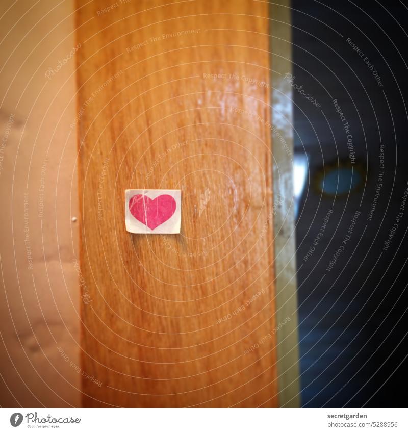[MainFux 2023] romantisch Romantik Herz Tür Holz rot Aufkleber Durchgang Liebe Symbole & Metaphern Valentinstag Dekoration & Verzierung Strukturen & Formen