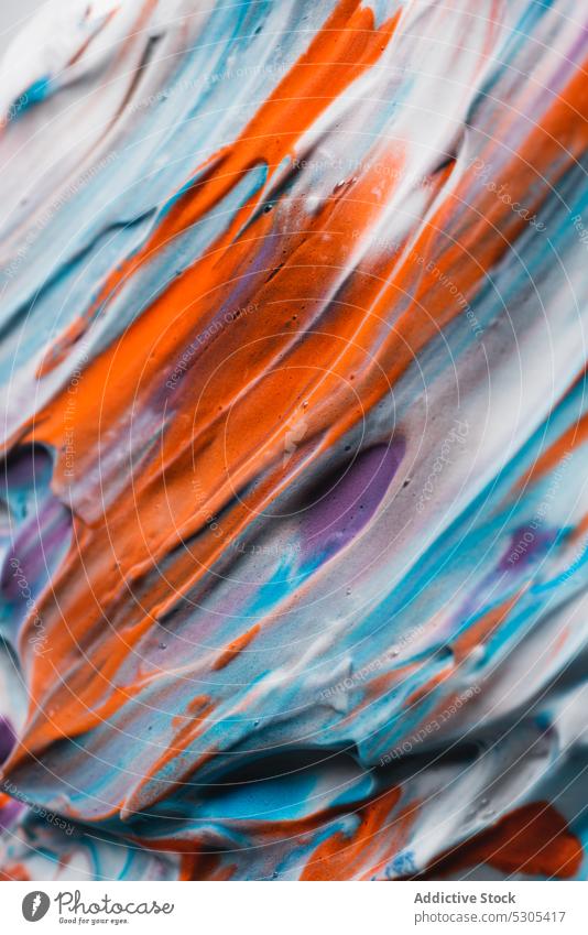 Abstrakte Landschaften aus farbigem Rasierschaum Rasur schäumen Acryl abstrakt Konzept Bürste Kraulen gemalt Farbe Sahne hell mehrfarbig Leinwand weiß Textur