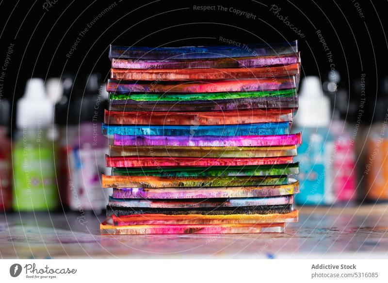 Farbige Epoxidharzblöcke Baumharz Klotz farbig abstrakt erstaunlich hell Panel Schimmelpilze Technik & Technologie Polymer Werkzeug Material Kunststoff Formular
