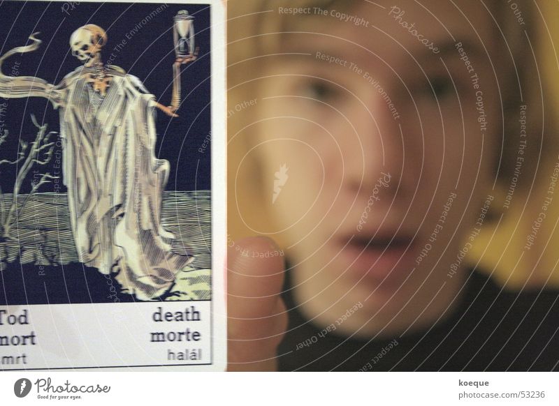 Horoskop- Tod Tarot Entsetzen death morte Gesichtsausdruck Schock