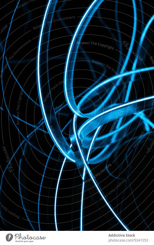 Stapel von Neon-Lichtröhren abstrakt Kunst neonfarbig Schläuche kreativ hell farbenfroh schön Anschluss Kurve Linie Form Textur Grafik u. Illustration Bild