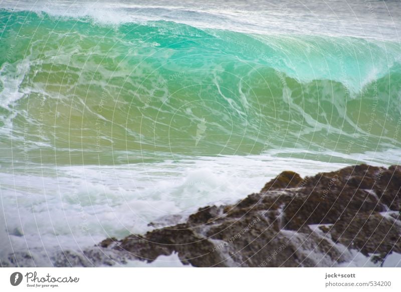 easterly Natur Urelemente Küste Riff Pazifik Australien Geschwindigkeit türkis Kraft Brandung Wellen Wellenschlag Wellenbruch Gischt Bewegungsunschärfe