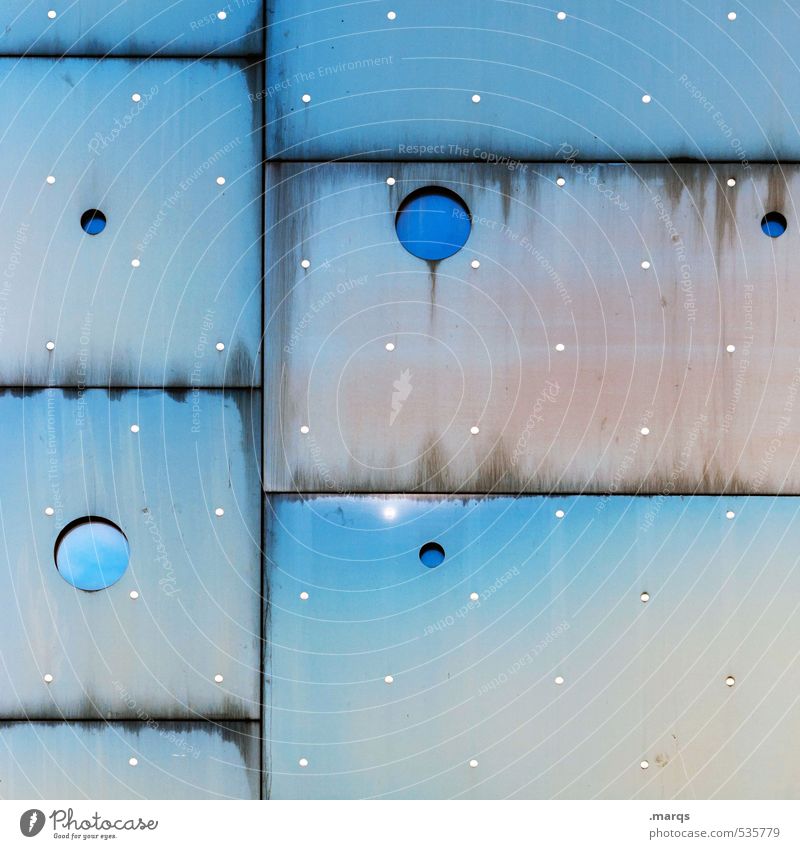 Sternstunde Lifestyle elegant Stil Design Fassade Fenster Metall außergewöhnlich Coolness eckig einzigartig rund blau weiß Farbe Ordnung Surrealismus