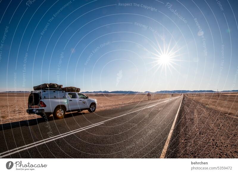erlebt Sonnenstern dachzelt unterwegs Zelten campen jeep Abenteuer Farbfoto Namibia reisen Freiheit Natur Fernweh Ferne weite Afrika Landschaft