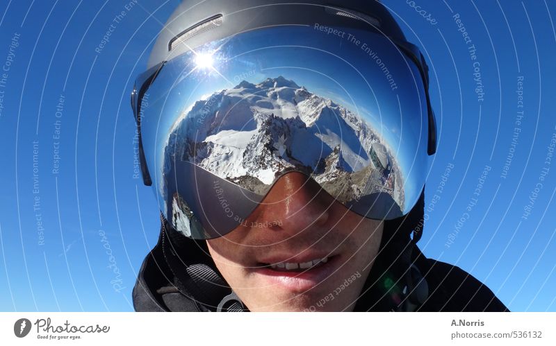 Alpen im Visier Lifestyle Freude Ferien & Urlaub & Reisen Winter Schnee Winterurlaub Berge u. Gebirge Sport Wintersport Skifahren Snowboard Mensch 1 Natur Erde