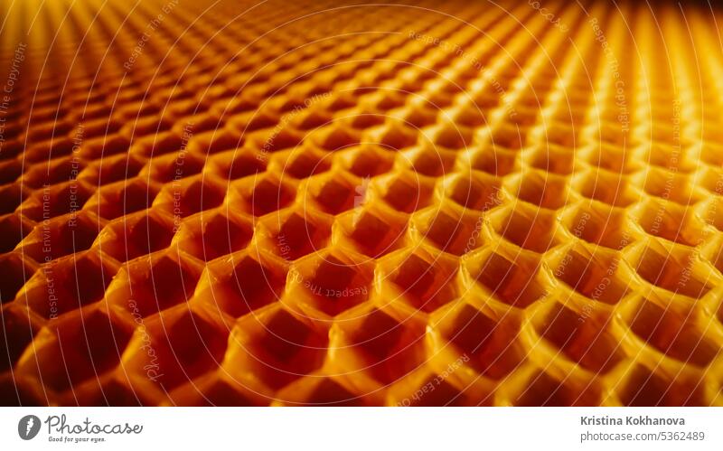 Die Oberfläche der Makrowachszellen und die Textur der Honigwaben. Bio-Imkerei Hintergrund Bienenzucht Bienenwachs Kamm Lebensmittel Liebling Wabe Natur Wachs