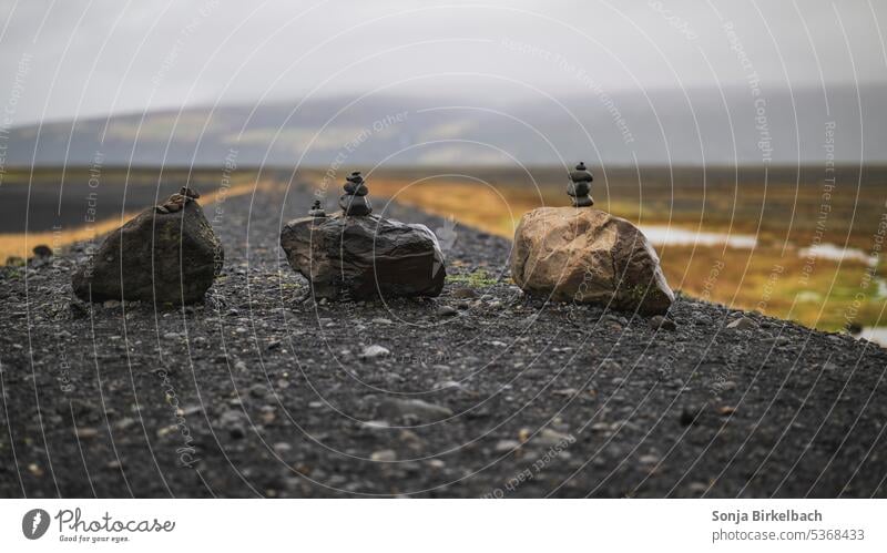 Bilanz Autoreise Kies zugeklappt Steine Island Natur Landschaft nordisch Kieselsteine Stapel Konzept Design Wachstum Philosophie geistig Zen Lebensstil Haufen
