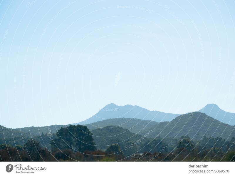 Fahrt in Tasmanien zu den blauen Bergen. Berge im Hintergrund Natur Himmel Landschaft malerisch natürlich Wald reisen Sommer Tourismus Ansicht Berge u. Gebirge
