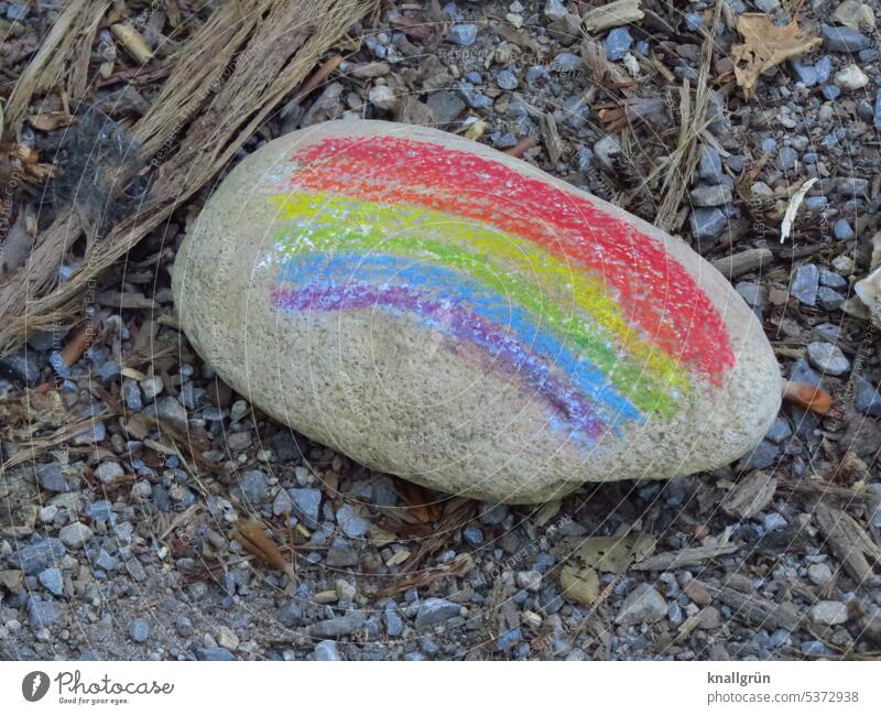 Regenbogen Stein bunt Farbe Toleranz regenbogenfarben Gleichstellung Vielfalt Symbole & Metaphern Freiheit Homosexualität farbenfroh Liebe schwul mehrfarbig