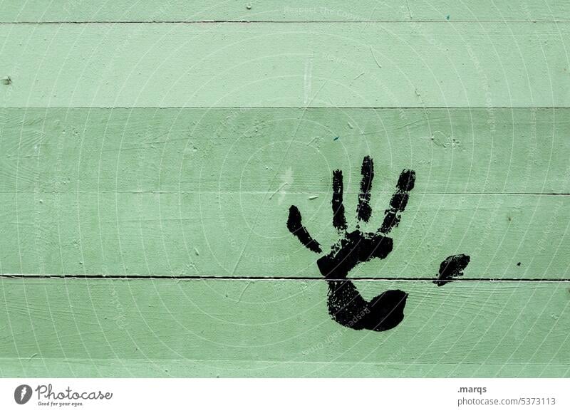 Stempel Handabdruck Abdruck berühren Kreativität Wand Silhouette Symbol Achtsamkeit achtsam Handfläche Spuren Zeichen Stop Halt abwehrend spuren hinterlassen