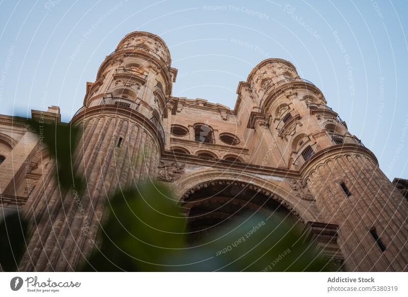 Alte Fassade der Kathedrale mit Säulen Außenseite Spalte Architektur Erbe historisch Sightseeing römisch-katholisch Malaga Spanien gewölbt Kultur Großstadt