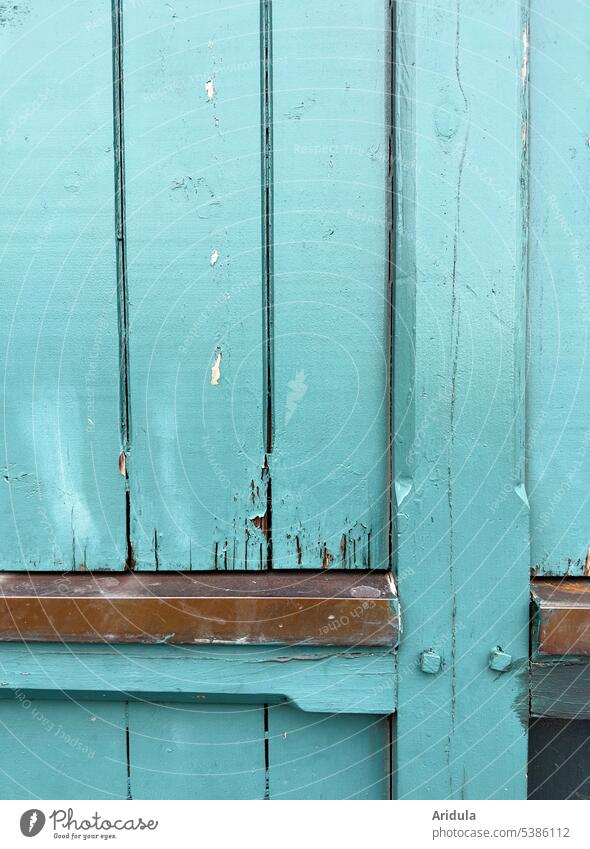 Türkisfarbene Holzhauswand No. 2 Haus Wand Bretter türkis Farbe gestrichen Strukturen & Formen Detailaufnahme Gebäude Nahaufnahme Hintergrund Hütte