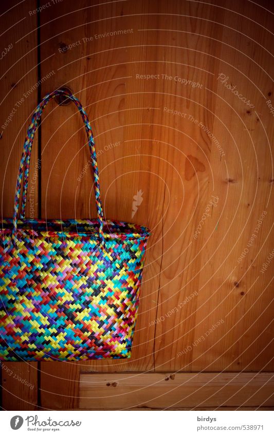 Taschenformat Lifestyle kaufen Stil Design Einkaufstasche hängen ästhetisch modern positiv schön braun mehrfarbig Reichtum Häusliches Leben Schrank Holz