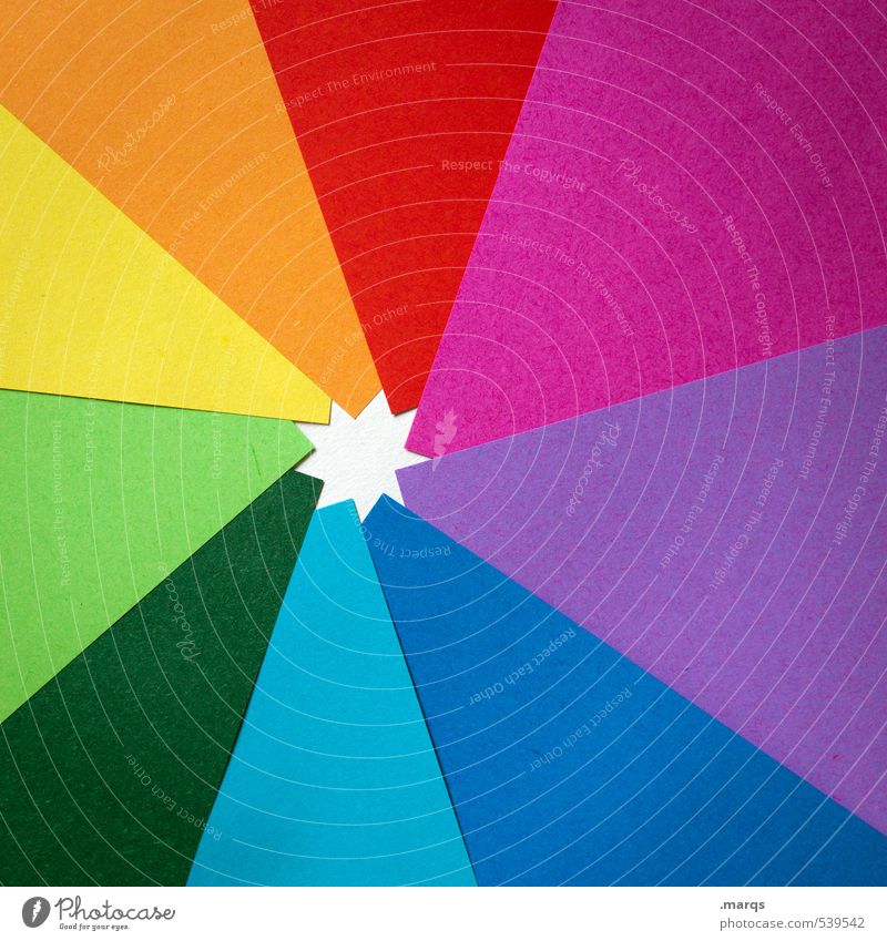 Zirkulär elegant Stil Design Stern (Symbol) mehrfarbig Farbe Papier spektral Idee Dekoration & Verzierung Spielen Farbfoto Studioaufnahme Nahaufnahme abstrakt