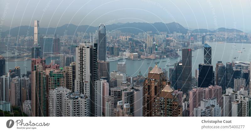 Panoramablick auf Kowloon und den Victoria Harbour Appartement Asien Unternehmensfinanzierung und Industrie Geschäftsreisen China - Ostasien Großstadt