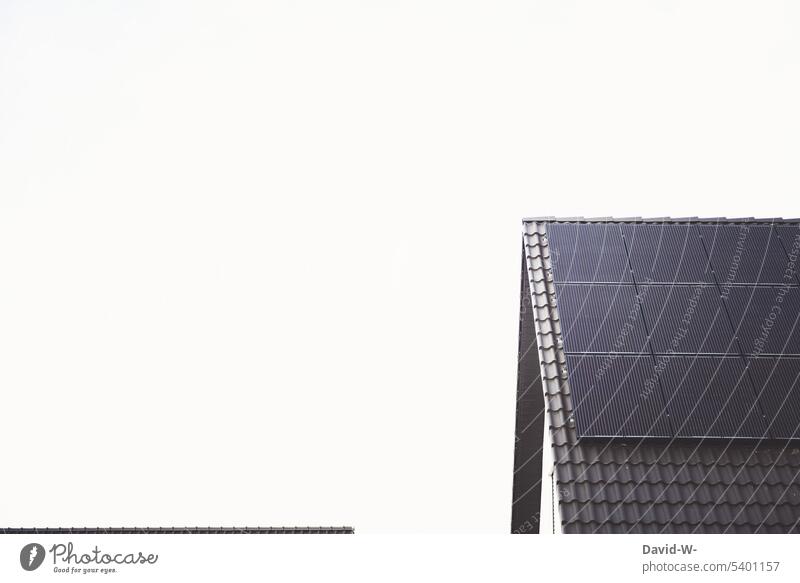 Solarzellen auf dem Dach ökostrom Erneuerbare Energie Solarenergie Haus erneuerbare energien Photovoltaikanlage nachhaltig Sonnenenergie Energiewende innovativ