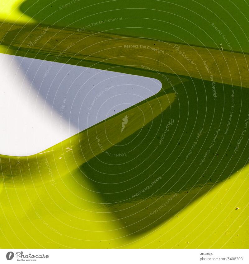 Grüner Kunststoff grün abstrakt Strukturen & Formen Detailaufnahme Design weiß Grafik u. Illustration Hintergrundbild Licht Schatten modern Geometrie