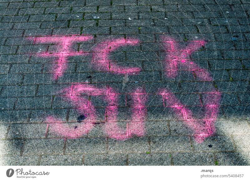 FCK SUV Umweltverschmutzung PKW abneigung Auto verpesten Umweltsünder Schriftzeichen Verkehr Verbrenner protestieren Mobilität Mobilitätswende pink Graffiti