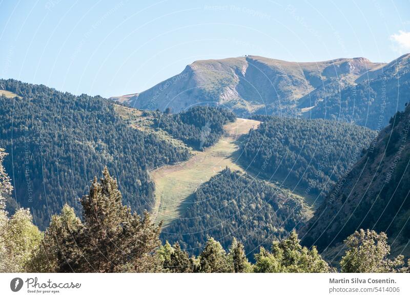 Sommer im Fluss Vall d Incles, Canillo, Andorra Alpen Architektur Hintergrund schön Schönheit blau hell übersichtlich Landschaft Ausflugsziel Europa Blumen Wald