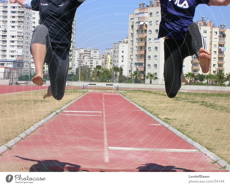 Der Sprung springen Sommer Leichtathletik Sport Sport-Training