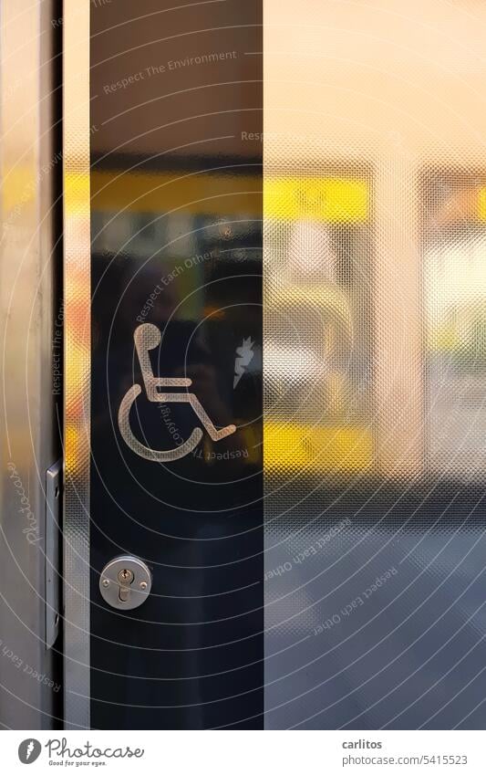 Stilles Örtchen Behinderten Toilette Behinderung Rollstuhl Öffentliche Toilette WC Sauberkeit Klo sanitär Sanitäranlagen Hygiene Edelstahl Piktogramm silber