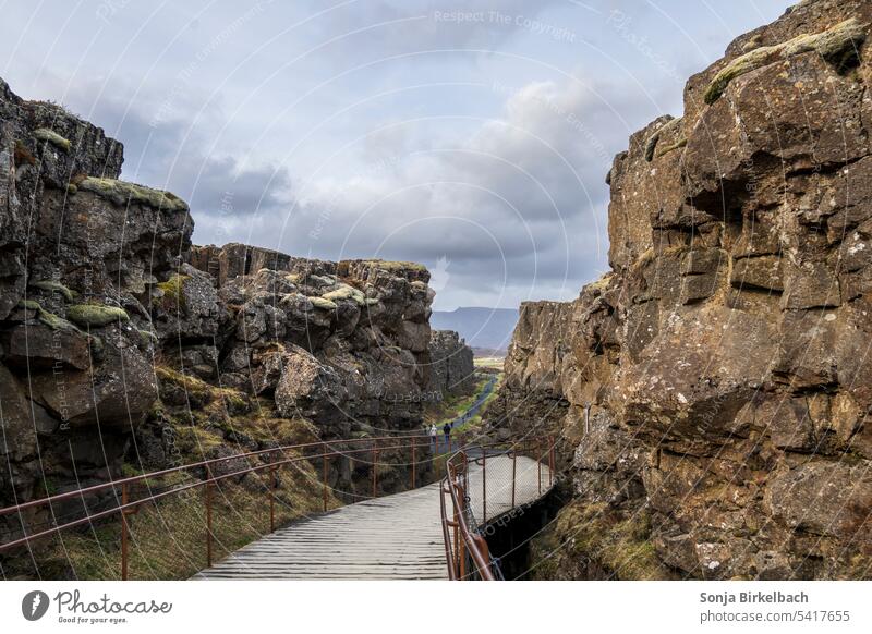 Thingvellir-Nationalpark, Selfoss, Island Anziehungskraft Pingvellir Schlucht Islandreise isländisch Steine vulkanisch Urlaub reisen Tourismus Touristik Reisen