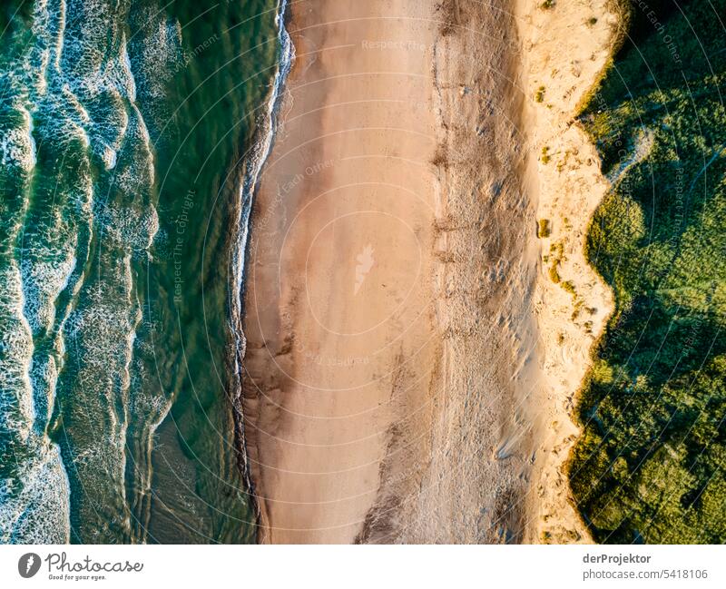 Sonnenuntergang mit Blick auf Meer, Strand und Dünen Strukturen & Formen Naturschutzgebiet Gedeckte Farben Textfreiraum links Textfreiraum rechts