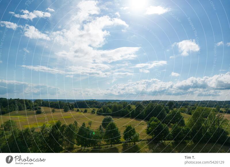 Pommern pommern Sommer Landschaft Drohnenansicht Polen Außenaufnahme Natur Farbfoto Tag Menschenleer Himmel Umwelt Baum Wolken Europa grün Schönes Wetter