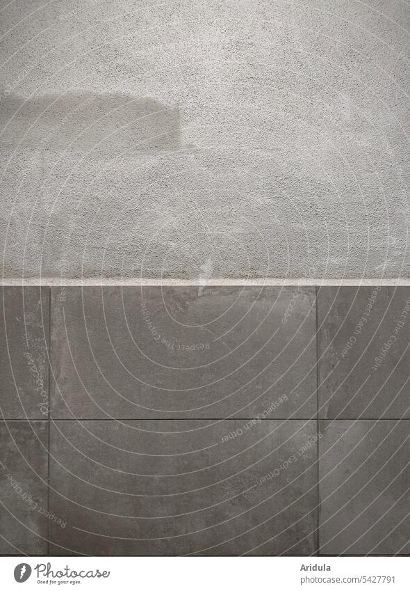 Wandgestaltung grau in grau Fliesen u. Kacheln Küche Bad Fugen Grautöne Häusliches Leben Innenaufnahme Badezimmer