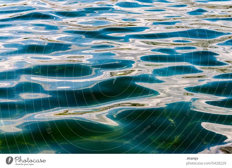 Liquid Flüssigkeit Wasser Wellen Meer See Wasseroberfläche Nahaufnahme Hintergrundbild blau Strukturen & Formen Reflexion & Spiegelung Natur