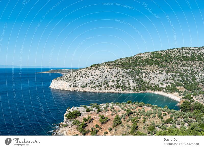 Schöne Landschaft von Thassos, Griechenland Anziehungskraft Strand schön Schönheit blau Buchse Klippe Küste Küstenlinie Tag Ausflugsziel Europa Europäer