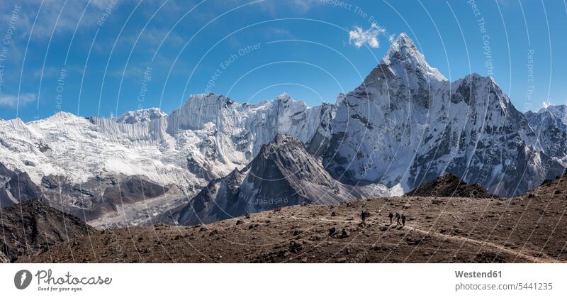 Nepal, Himalaya, Khumbu, Everest-Region, Kongma La, Ama Dablam Tag Tageslichtaufnahme tagsueber Tagesaufnahmen Tageslichtaufnahmen tagsüber Außenaufnahme