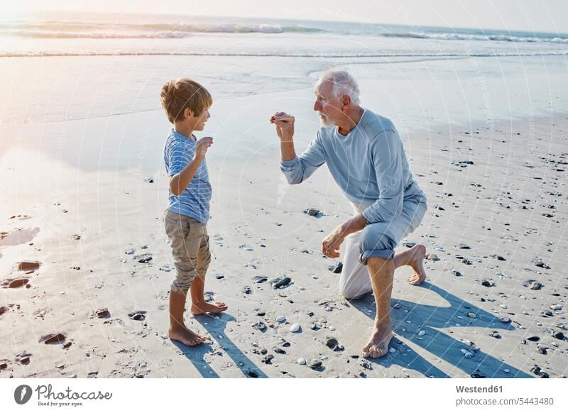 Großvater und Enkel am Strand Beach Straende Strände Beaches Enkelsöhne Enkelsohn Opa Großpapa Großpapas Opas Opi Großväter Opis Enkelkind Enkelkinder Familie
