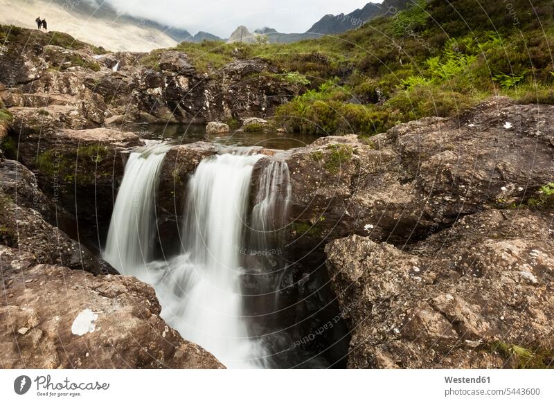 Großbritannien, Schottland, Isle of Skye, Fairy Pools Langzeitbelichtung Wasserbecken Fels Felsen Gewässer Abgeschiedenheit Einsamkeit abgeschieden Landschaft
