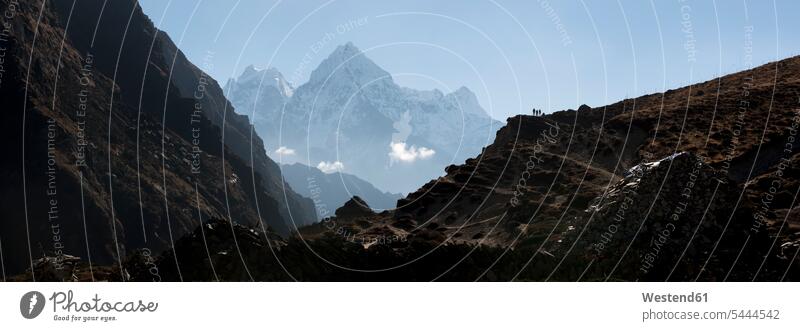 Nepal, Himalaya, Khumbu, Everest-Region, Renjo La Königreich Nepal Landschaftsaufnahme Landschaftsfotografie Panoramaaufnahme panoramisch Panoramafoto