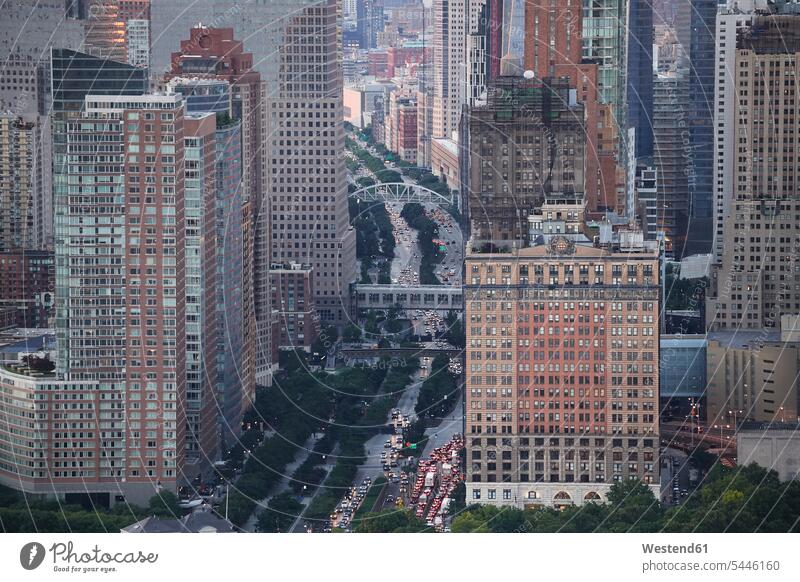 USA, New York City, Verkehr, Luftaufnahme Urban städtisch Urbanität Urbanitaet Straßenverkehr Strassenverkehr Tag am Tag Tageslichtaufnahme tagsueber